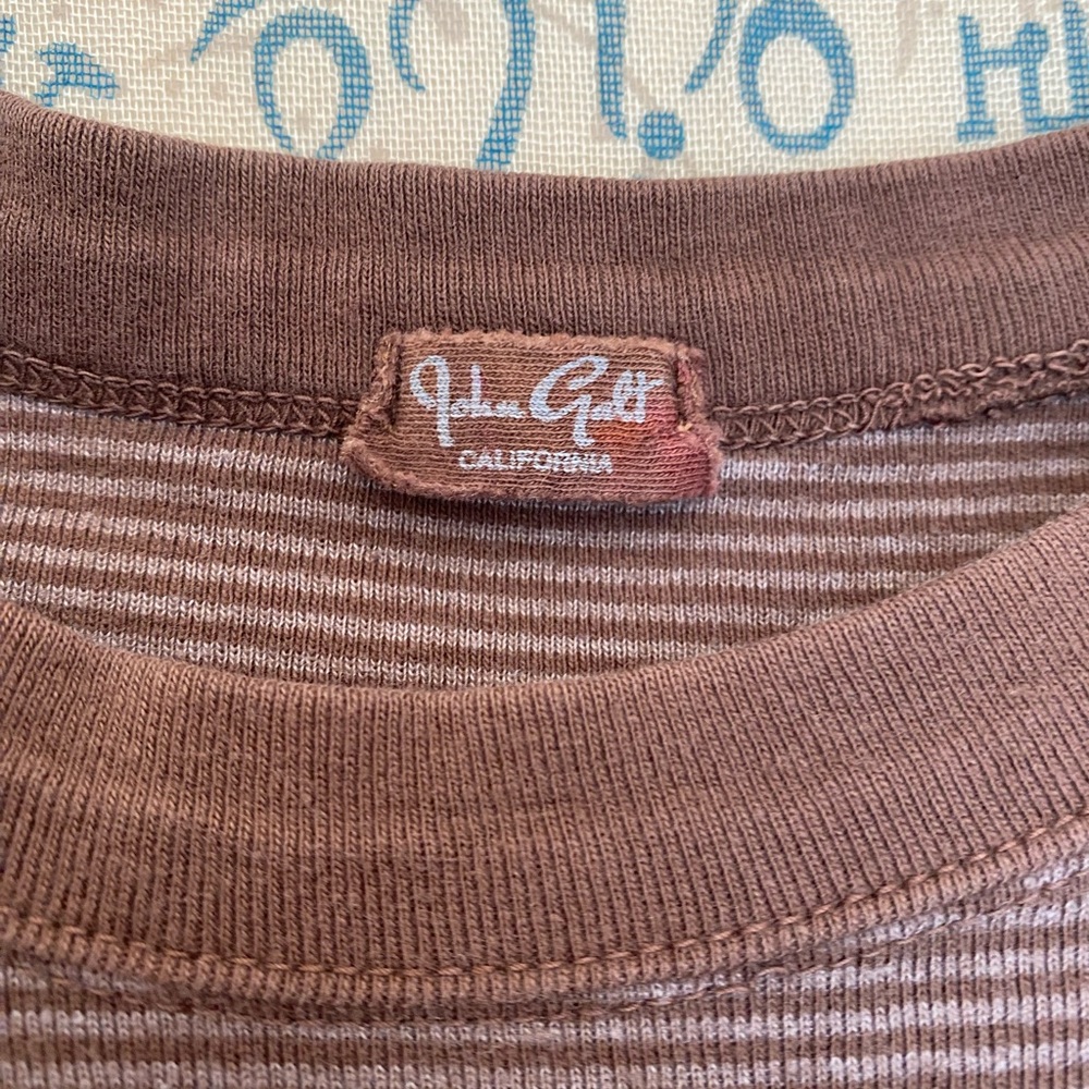 Brandy Melville John Galt women's brown and black striped T-shirt